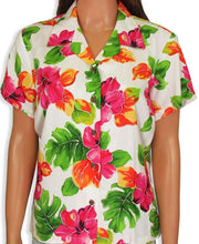 Load image into Gallery viewer, Women's Hawaiian Aloha Shirt - Hibiscus Watercolor