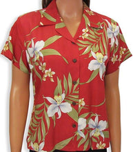 Load image into Gallery viewer, Women's Hawaiian Aloha Shirt - Pali Orchid