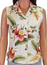Load image into Gallery viewer, Women's Hawaiian Aloha Sleeveless Shirt - Sonic Beige