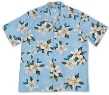 Load image into Gallery viewer, Men's Hawaiian Aloha Shirt - Plumeria Sky Blue