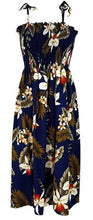 Load image into Gallery viewer, Women's Maxi Hawaiian Dress - Hawaiian Orchid Navy