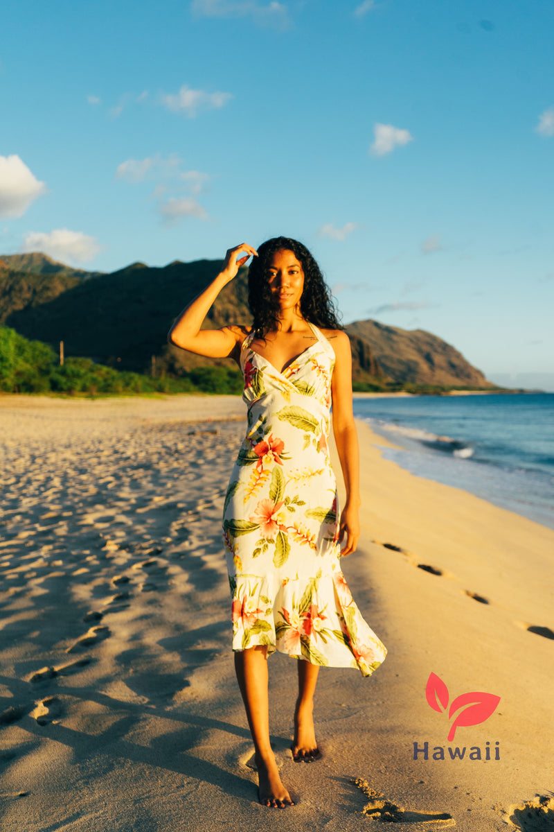 Womens Hawaiian Mid-Length Dress