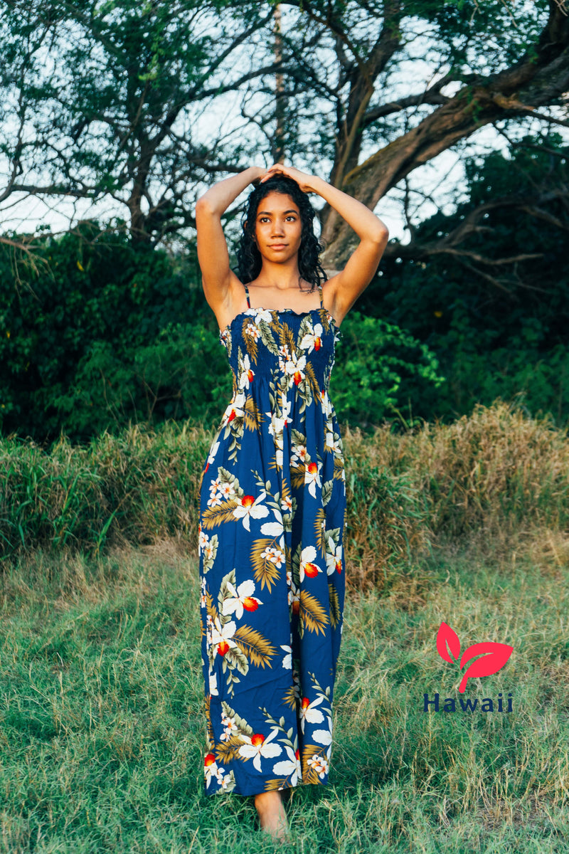 maxi dress hawaiian Women's PO 4572 Beautiful young woman trying Its skin Color:Red Wine RL