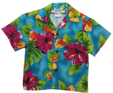 Load image into Gallery viewer, Boys Hawaiian Shirt - Watercolor Hibiscus