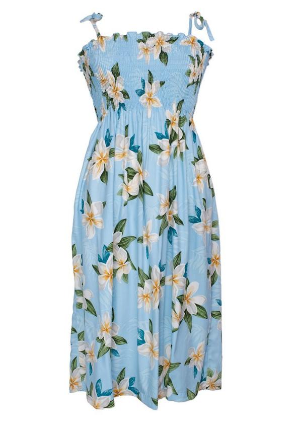 Women's Maxi Hawaiian Dress - Plumeria Showers Two Leaf Hawaii Women's Maxi Hawaiian Dress - Plumeria Showers Two Leaf Hawaii
