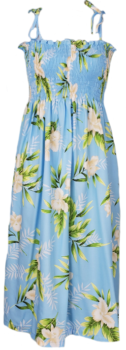 Light blue hawaiian dress sales