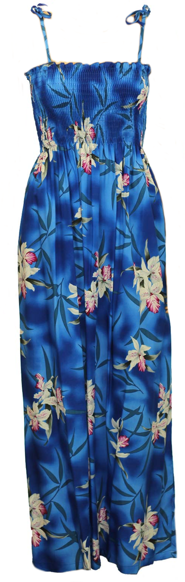 hawaiian floral maxi dress Women's Maxi Hawaiian Dress
