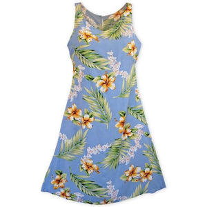 Atoll Blue Fiesta Hawaiian Dress for Effortless Style M / Blue Atoll Blue Fiesta Hawaiian Dress for Effortless Style M / Blue
