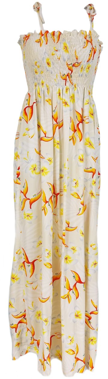 orange hawaiian dress Women's Maxi Hawaiian Dress