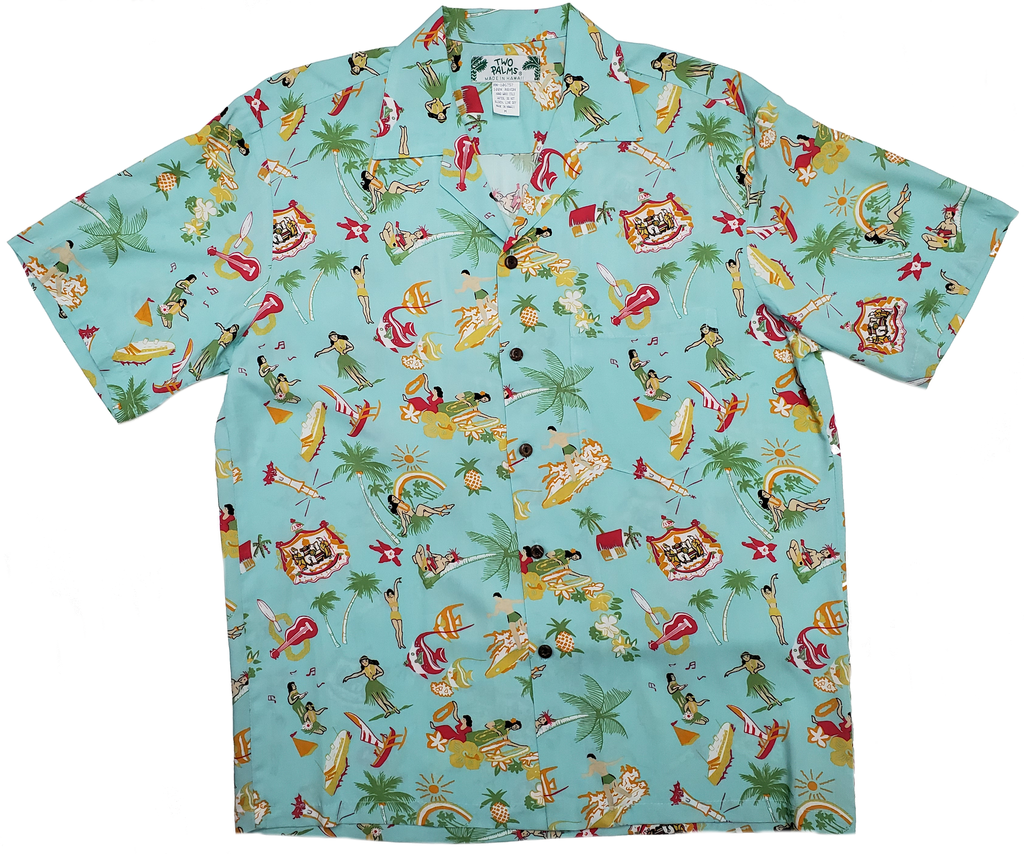 Women's Hawaiian Lady Aloha Shirt in Vintage CLassic Hibiscus 